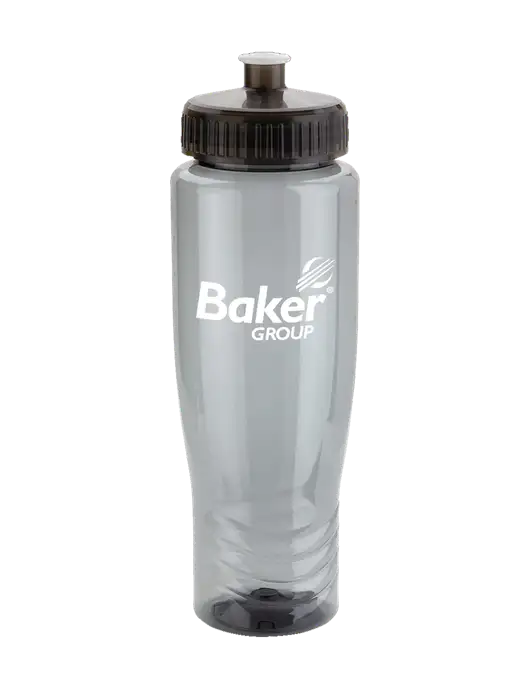 Roam Smoke 28 oz Eco-Polyclear Bottle with Push Pull Lid w/Baker Group Logo