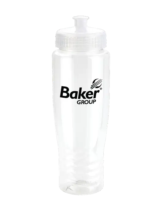 Roam Clear 28 oz Eco-Polyclear Bottle with Push Pull Lid w/Baker Group Logo