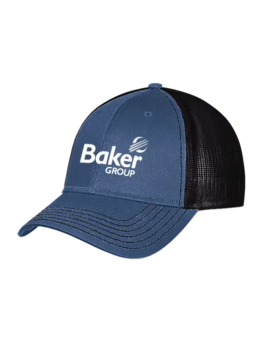 Dark Royal/Black Mesh Trucker Cap Snap Back w/Baker Group Logo