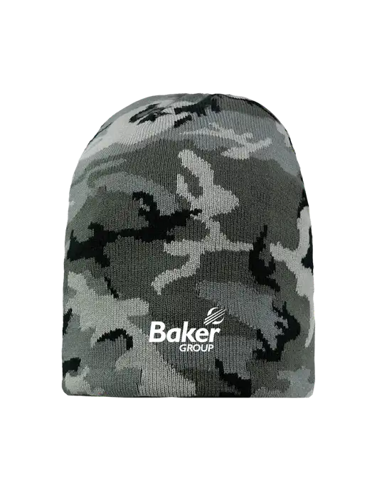 Grey Camo Element Knit Beanie w/Baker Group Logo