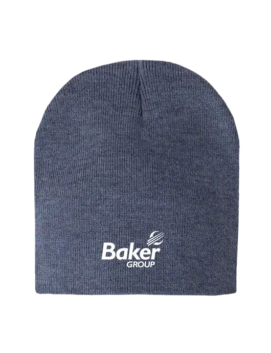 Navy Heather Element Knit Beanie w/Baker Group Logo