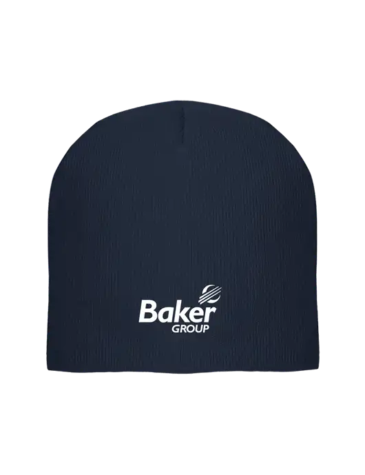 Solid Navy Element Knit Beanie w/Baker Group Logo