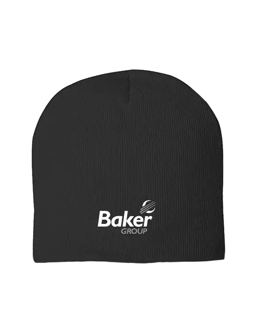 Solid Black Element Knit Beanie w/Baker Group Logo