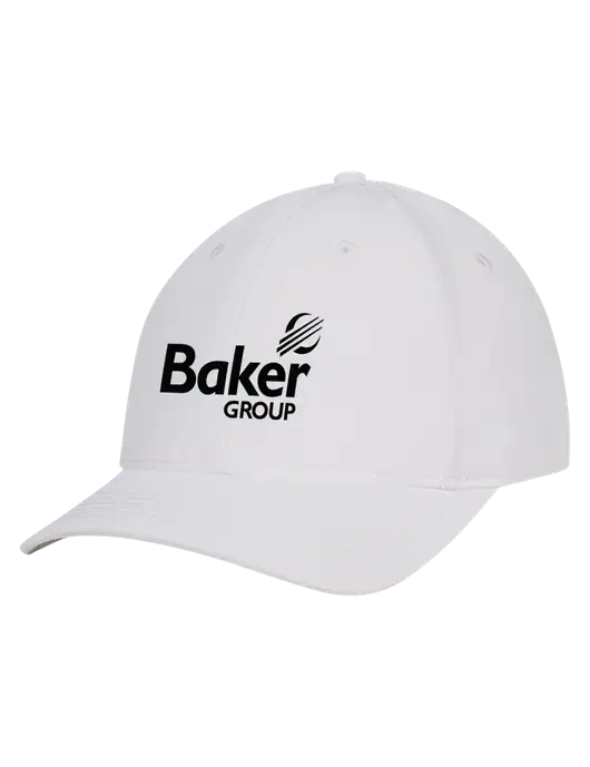 White Nylon Twill Performance Cap w/Baker Group Logo