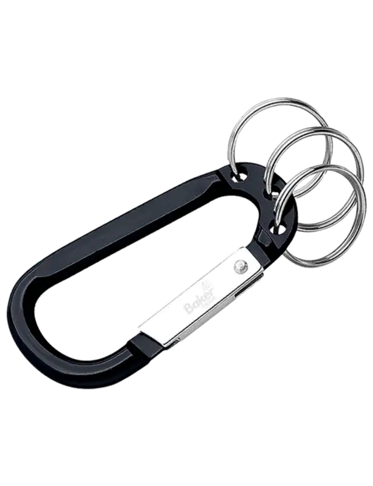 Black 3 Ring Carabiner Clip w/Baker Group Logo