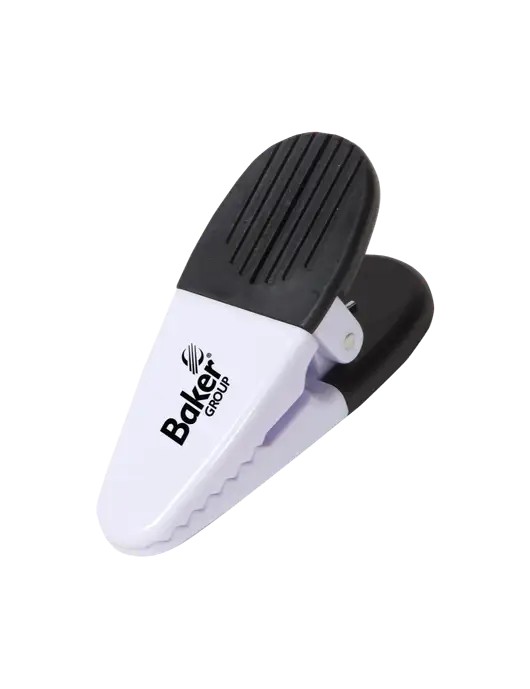 Magnetic White Power Clip w/Baker Group Logo