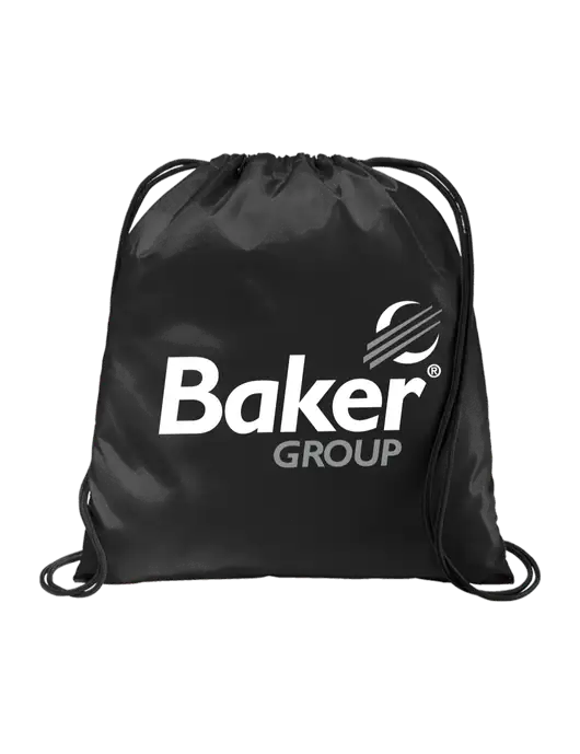 Drawstring  Black Cinch Pack w/Baker Group Logo