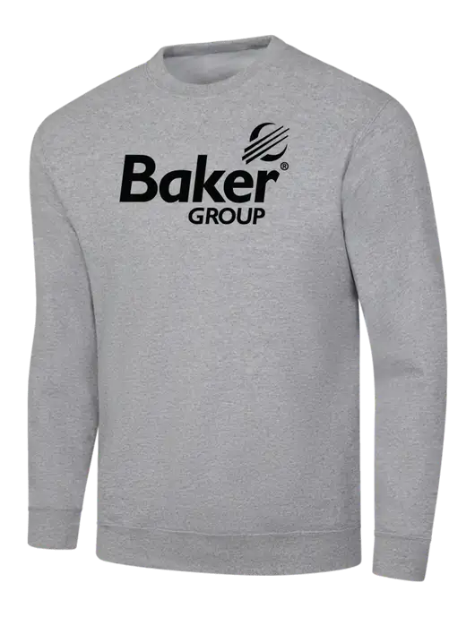 Light Grey Heather 7.8 oz Ring Spun Crew Sweatshirt w/Baker Group Logo