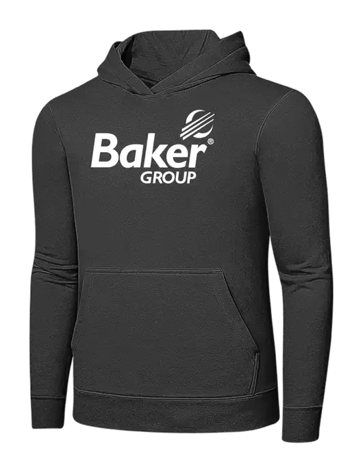 Charcoal 7.8 oz Ring Spun Hooded Sweatshirt w/Baker Group Logo
