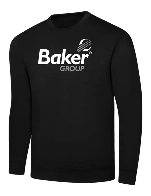 Black 7.8 oz Ring Spun Crew Sweatshirt w/Baker Group Logo