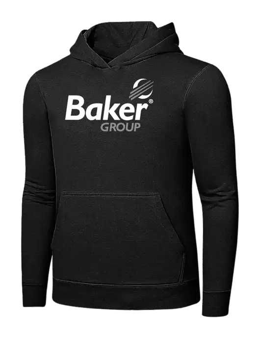 Jet Black 7.8 oz Ring Spun Hooded Sweatshirt w/Baker Group Logo