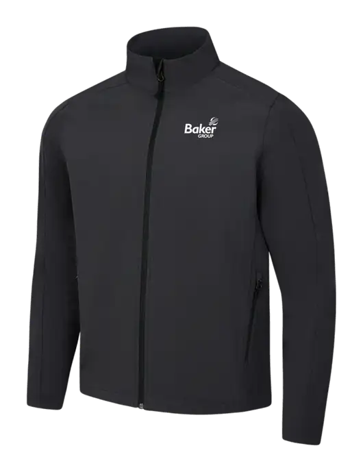 Black Charcoal Heather Core Soft Shell Jacket w/Baker Group Logo