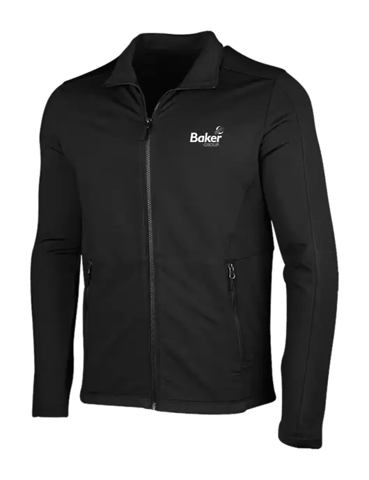 Deep Black Grid Fleece Jacket w/Baker Group Logo