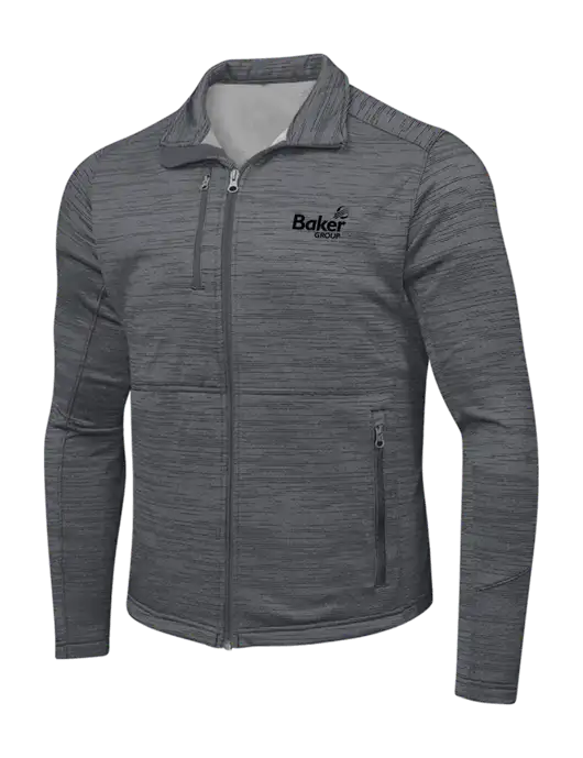 Medium Grey Digi Stripe Fleece Jacket w/Baker Group Logo