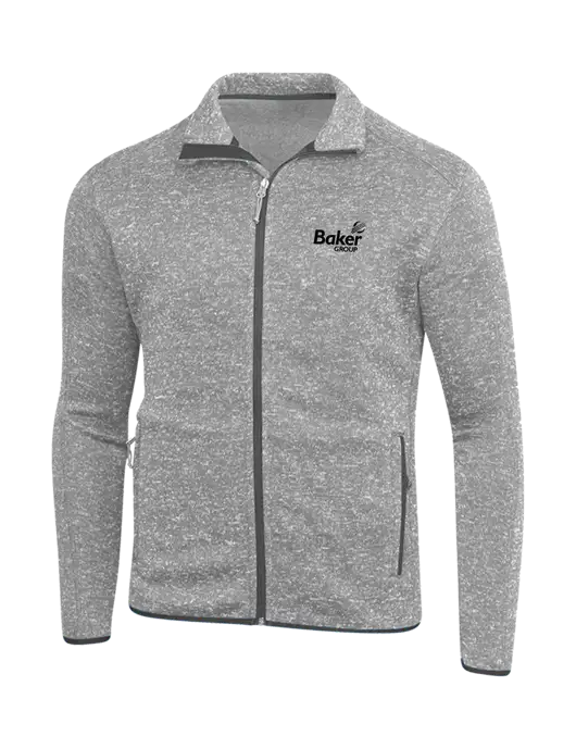 Grey Heather Sweater Fleece Jacket w/Baker Group Logo