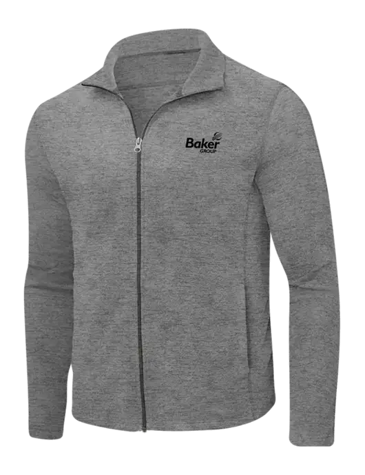 Medium Grey Heather Microfleece Full-Zip Jacket w/Baker Group Logo