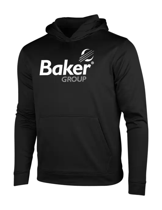 Black Fleece Sport-Wick Hooded Pullover w/Baker Group Logo