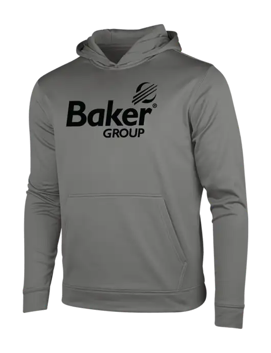 Dark Smoke Grey Sport-Wick Fleece Hooded Pullover w/Baker Group Logo