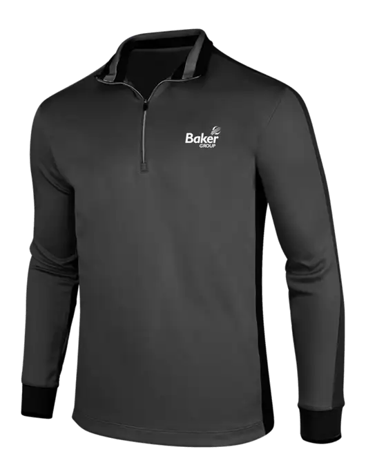 NIKE Anthracite Heather/Black Dry-Fit 1/2 Zip Cover-Up w/Baker Group Logo