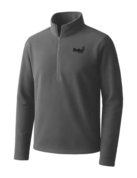 Medium Grey Microfleece 1/2 Zip Pullover w/Baker Group Logo