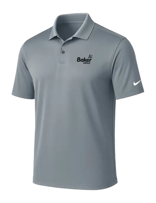 NIKE Medium Grey Victory Solid Polo w/Baker Group Logo