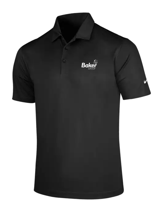 NIKE Black Dri-Fit Vertical Mesh Polo w/Baker Group Logo