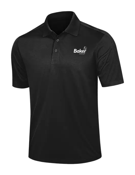 Black Diamond Textured Jacquard Polo w/Baker Group Logo