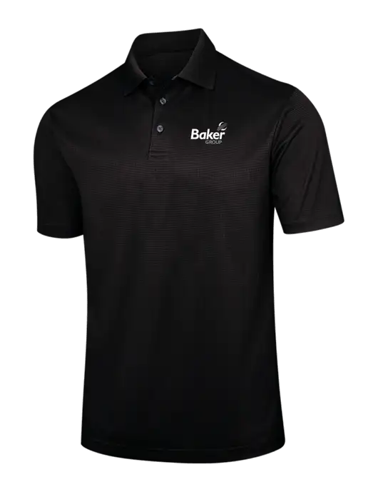 Black Performance Fine Jacquard Polo w/Baker Group Logo