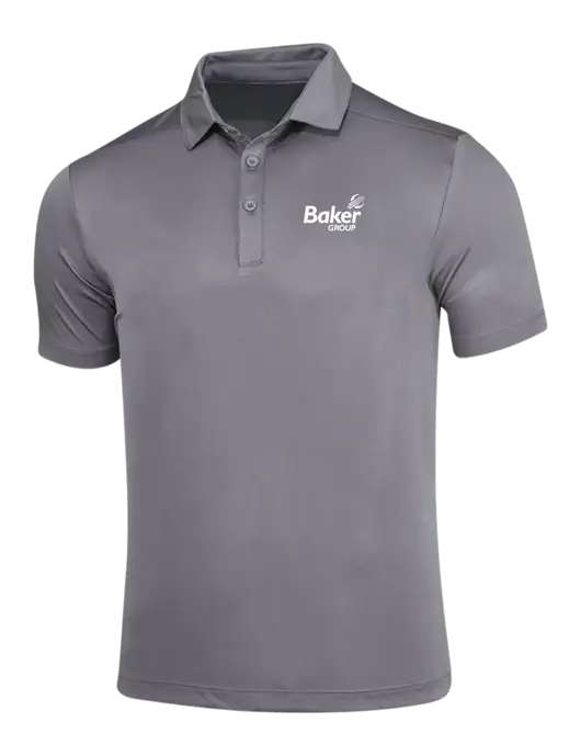 Dark Smoke Grey Posi-UV Pro Polo w/Baker Group Logo