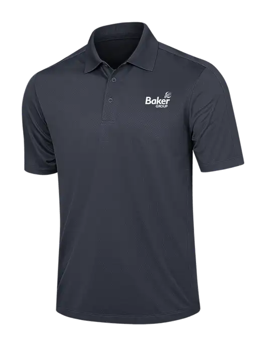 Dark Grey Diamond Textured Jacquard Polo w/Baker Group Logo