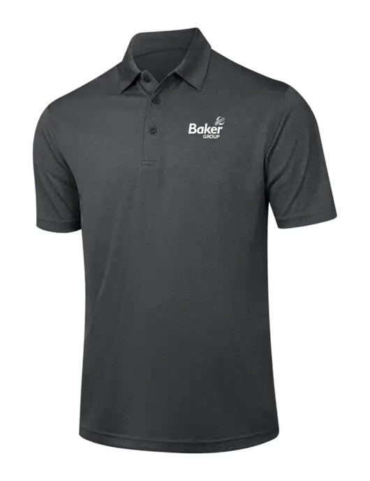 Dark Grey Heather Contender Polo w/Baker Group Logo
