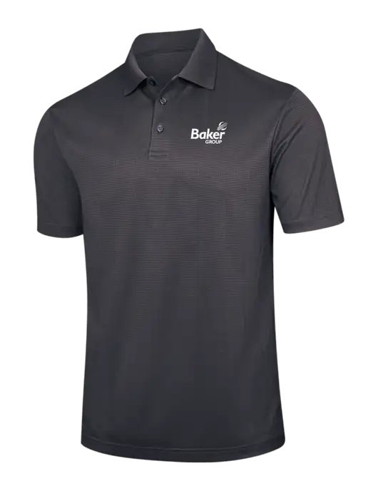 Dark Grey Performance Fine Jacquard Polo w/Baker Group Logo