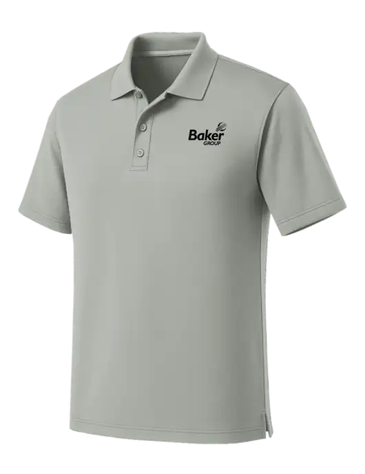 Light Grey Dry Zone UV Micro Mesh Polo w/Baker Group Logo