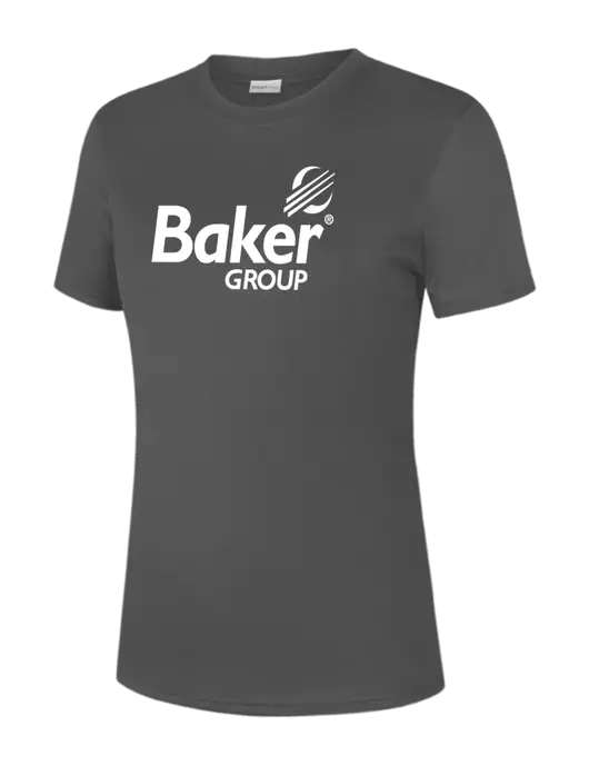 Womens Dark Grey PosiCharge Competitor Tee w/Baker Group Logo