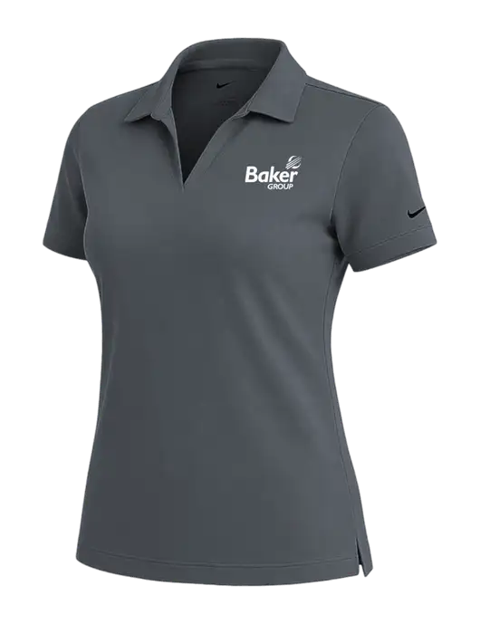 NIKE Dark Grey Womens Dri-Fit Micro Pique Polo w/Baker Group Logo
