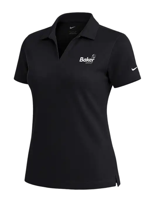 NIKE Black Womens Dri-Fit Micro Pique Polo w/Baker Group Logo