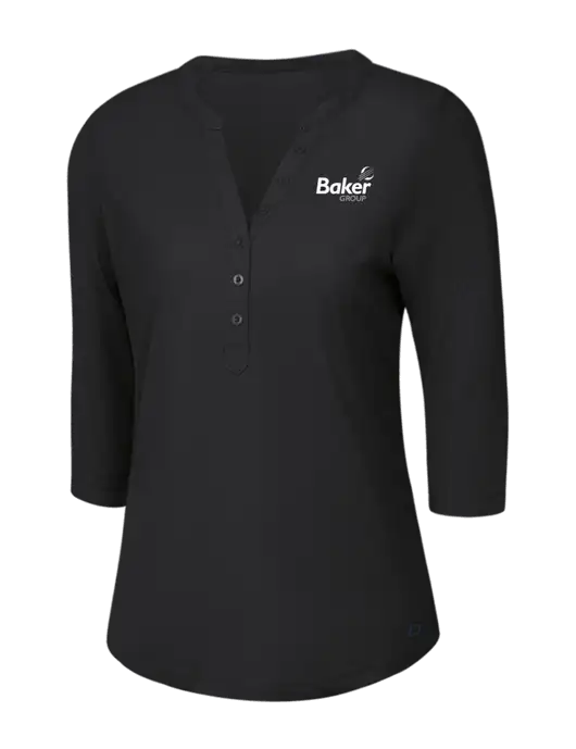 OGIO Blacktop Jewel Henley w/Baker Group Logo