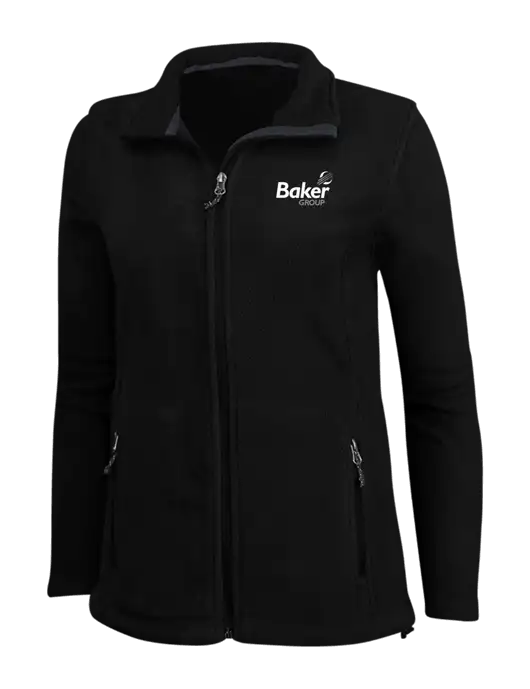 Womens Black Fleece Jacket w/Baker Group Logo