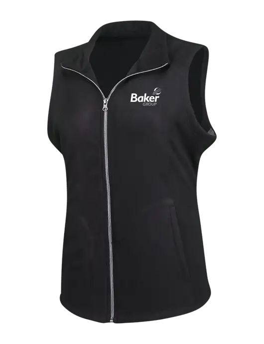 Black Womens Microfleece Vest w/Baker Group Logo