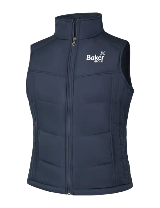  Womens Dark Slate/Black Puffy Vest w/Baker Group Logo