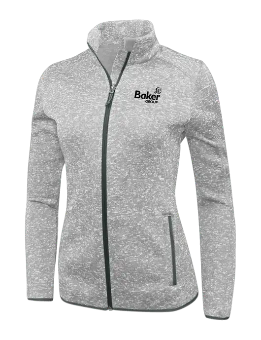 Grey Heather Womens Sweater Fleece Jacket w/Baker Group Logo