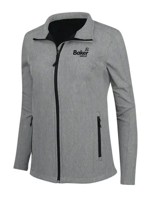 Medium Grey Heather Womens Core Soft Shell Jacket w/Baker Group Logo