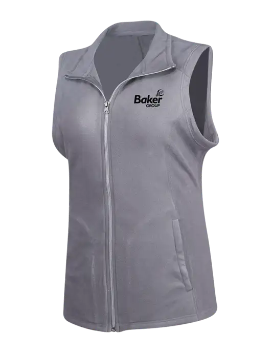 Medium Grey Womens Microfleece Vest w/Baker Group Logo