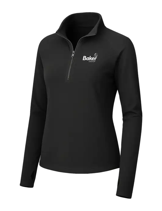 Womens Black Microfleece 1/2 Zip Pullover w/Baker Group Logo