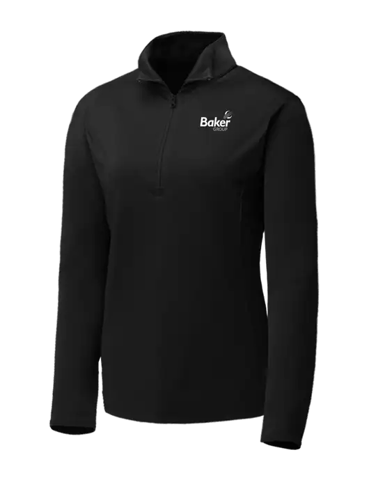 Black Womens Posicharge Competitor ¼ Zip Pullover w/Baker Group Logo