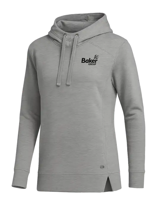 OGIO Heather Grey Womens Luuma Pullover Fleece Hoodie w/Baker Group Logo