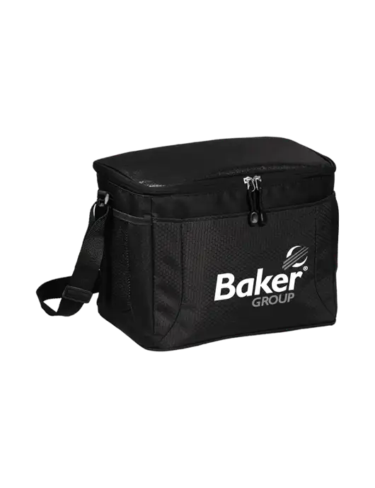 12 Can Black/Black Cube Cooler  w/Baker Group Logo