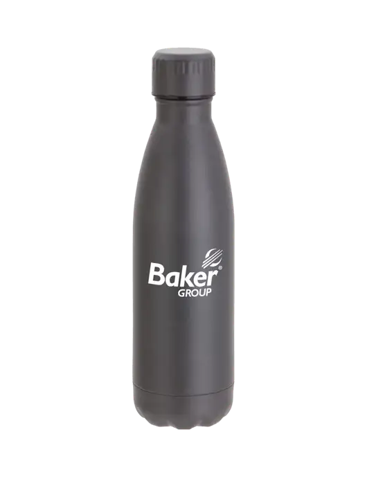 City Go Matte Charcoal 17 oz Insulated Bottle w/Baker Group Logo