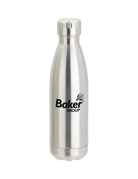 City Go Silver 17 oz Insulated Bottle w/Baker Group Logo