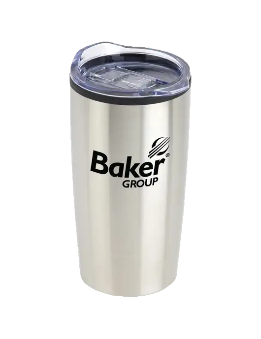 Olympus Silver 20 oz Tumbler w/Baker Group Logo